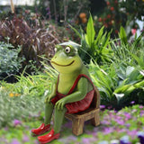 Maxbell Novelty Frog Figurine Resin Animal Sculpture for Housewarming Decor Gift Red