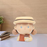 Maxbell Flower Planter Makeup Brush Holder Resin for Garden Office Holiday Gift Milk Tea
