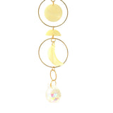 Maxbell Hanging Pendant Prisms Decor with Chain Ornament for Wall Car Decoration Yellow