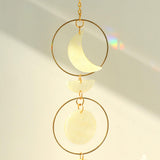 Maxbell Hanging Pendant Prisms Decor with Chain Ornament for Wall Car Decoration Yellow