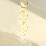 Maxbell Hanging Pendant Prisms Decor with Chain Ornament for Wall Car Decoration Yellow