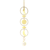 Maxbell Hanging Pendant Prisms Decor with Chain Ornament for Wall Car Decoration Yellow