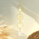 Maxbell Hanging Pendant Prisms Decor with Chain Ornament for Wall Car Decoration Yellow