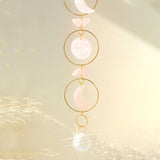 Maxbell Hanging Pendant Prisms Decor with Chain Ornament for Wall Car Decoration Pink