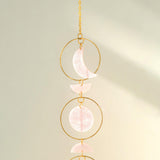 Maxbell Hanging Pendant Prisms Decor with Chain Ornament for Wall Car Decoration Pink