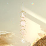Maxbell Hanging Pendant Prisms Decor with Chain Ornament for Wall Car Decoration Pink