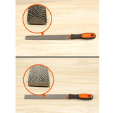 Maxbell Wood Rasps with Hand Grip Handle Burrs Flat &Half round and round for Carpenter thick round file