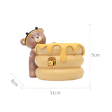 Maxbell Cute Flower Planter Resin Ornament Decorative for Windowsill Desk Home Decor Honey Pot Bear