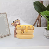 Maxbell Cute Flower Planter Resin Ornament Decorative for Windowsill Desk Home Decor Honey Pot Bear