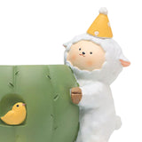 Maxbell Cute Flower Planter Resin Ornament Decorative for Windowsill Desk Home Decor Sheep