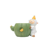 Maxbell Cute Flower Planter Resin Ornament Decorative for Windowsill Desk Home Decor Sheep