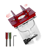 Maxbell Hand Router Connector Wood Trimmer Slotting Locator Limit Sliding Chute with 2 Bits