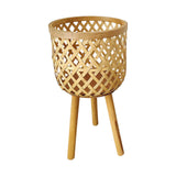 Maxbell Hand Woven Flower Pot Stand Farmhouse for Home Office Living Room Large