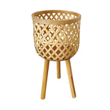 Maxbell Hand Woven Flower Pot Stand Farmhouse for Home Office Living Room Large