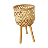 Maxbell Hand Woven Flower Pot Stand Farmhouse for Home Office Living Room Large