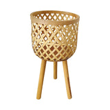 Maxbell Hand Woven Flower Pot Stand Farmhouse for Home Office Living Room Large
