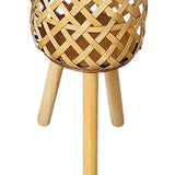 Maxbell Hand Woven Flower Pot Stand Farmhouse for Home Office Living Room Small