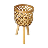 Maxbell Hand Woven Flower Pot Stand Farmhouse for Home Office Living Room Small