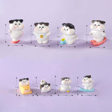 Maxbell 8x Cute Skiing Kitten Handmade Ornaments Statues Landscape Home Decor