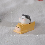 Maxbell 8x Cute Skiing Kitten Handmade Ornaments Statues Landscape Home Decor