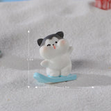 Maxbell 8x Cute Skiing Kitten Handmade Ornaments Statues Landscape Home Decor