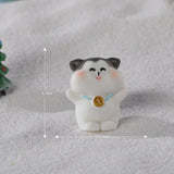 Maxbell 8x Cute Skiing Kitten Handmade Ornaments Statues Landscape Home Decor