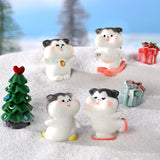 Maxbell 8x Cute Skiing Kitten Handmade Ornaments Statues Landscape Home Decor