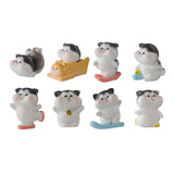 Maxbell 8x Cute Skiing Kitten Handmade Ornaments Statues Landscape Home Decor