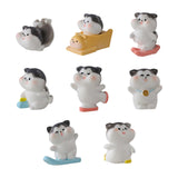 Maxbell 8x Cute Skiing Kitten Handmade Ornaments Statues Landscape Home Decor