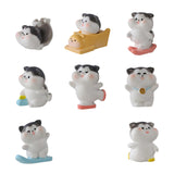 Maxbell 8x Cute Skiing Kitten Handmade Ornaments Statues Landscape Home Decor