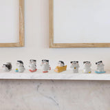 Maxbell 8x Cute Skiing Kitten Handmade Ornaments Statues Landscape Home Decor