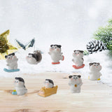 Maxbell 8x Cute Skiing Kitten Handmade Ornaments Statues Landscape Home Decor