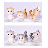 Maxbell 6Pcs Miniature Cat Figurines Ornament Cat Statue for Home Bedroom Decoration