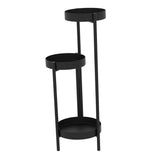 Maxbell 3 Tier Metal Plant Stand Corner Flower Pot Shelf for Entryway Office Porch Black