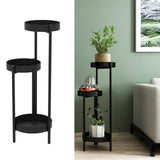 Maxbell 3 Tier Metal Plant Stand Corner Flower Pot Shelf for Entryway Office Porch Black