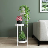 Maxbell 3 Tier Metal Plant Stand Corner Flower Pot Shelf for Entryway Office Porch White