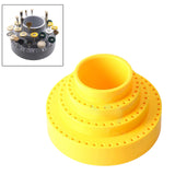 Maxbell Drill Bit Organizer Rotating Round Shape Jewelry Making Tools Displayer Yellow