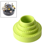 Maxbell Drill Bit Organizer Rotating Round Shape Jewelry Making Tools Displayer Light Green