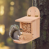 Maxbell Wooden Squirrel Feeder Box Durable Feeding Station for Backyard Funny Gifts