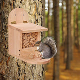 Maxbell Wooden Squirrel Feeder Box Durable Feeding Station for Backyard Funny Gifts