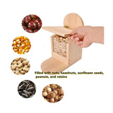 Maxbell Wooden Squirrel Feeder Box Durable Feeding Station for Backyard Funny Gifts