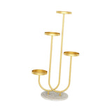 Maxbell 4 Tier Metal Plant Stand Corner Flower Pot Shelf for Entryway Office Porch style C