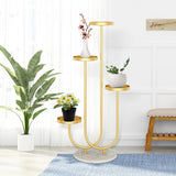 Maxbell 4 Tier Metal Plant Stand Corner Flower Pot Shelf for Entryway Office Porch style C