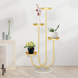 Maxbell 4 Tier Metal Plant Stand Corner Flower Pot Shelf for Entryway Office Porch style C
