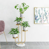 Maxbell 4 Tier Metal Plant Stand Corner Flower Pot Shelf for Entryway Office Porch style C