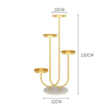 Maxbell 4 Tier Metal Plant Stand Corner Flower Pot Shelf for Entryway Office Porch style C