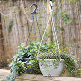 Maxbell Hanging Planters Flower Basket with Detachable Hanger for Indoor Outdoor White Large