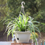 Maxbell Hanging Planters Flower Basket with Detachable Hanger for Indoor Outdoor White Large