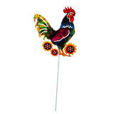 Maxbell Rooster Metal Garden Stake Standing Sculpture for Yard Outdoor Ornaments Style C