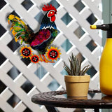 Maxbell Rooster Metal Garden Stake Standing Sculpture for Yard Outdoor Ornaments Style C